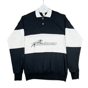 Vintage 90s Coachmen Dog Polo Longsleeve Shirt - Hartwell - Medium Black White